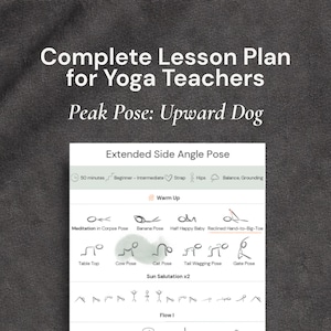 Plan de clase de flujo lento para profesores de yoga (descarga instantánea), plan de clase de yoga completo y presecuenciado, Vinyasa Power Restaurative, abre el corazón.