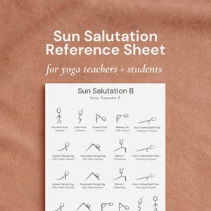 Ashtanga Sun Salutation B | Hand-Illustrated Reference Sheet for Yoga Teachers + Students | Digital Download PDF (English + Sanskrit)