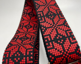 Bandoulière traditionnelle palestinienne aux couleurs vives inspirée de la broderie Tatreez | Motif thermocollant imprimé