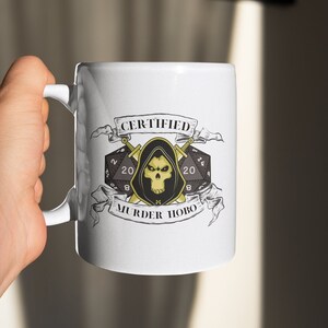 Dungeons and Dragons White Ceramic Mug, 11oz, 15oz, DND Coffee Mug, Dungeon and Dragon Gifts, Pathfinder Gifts, DND gifts for him