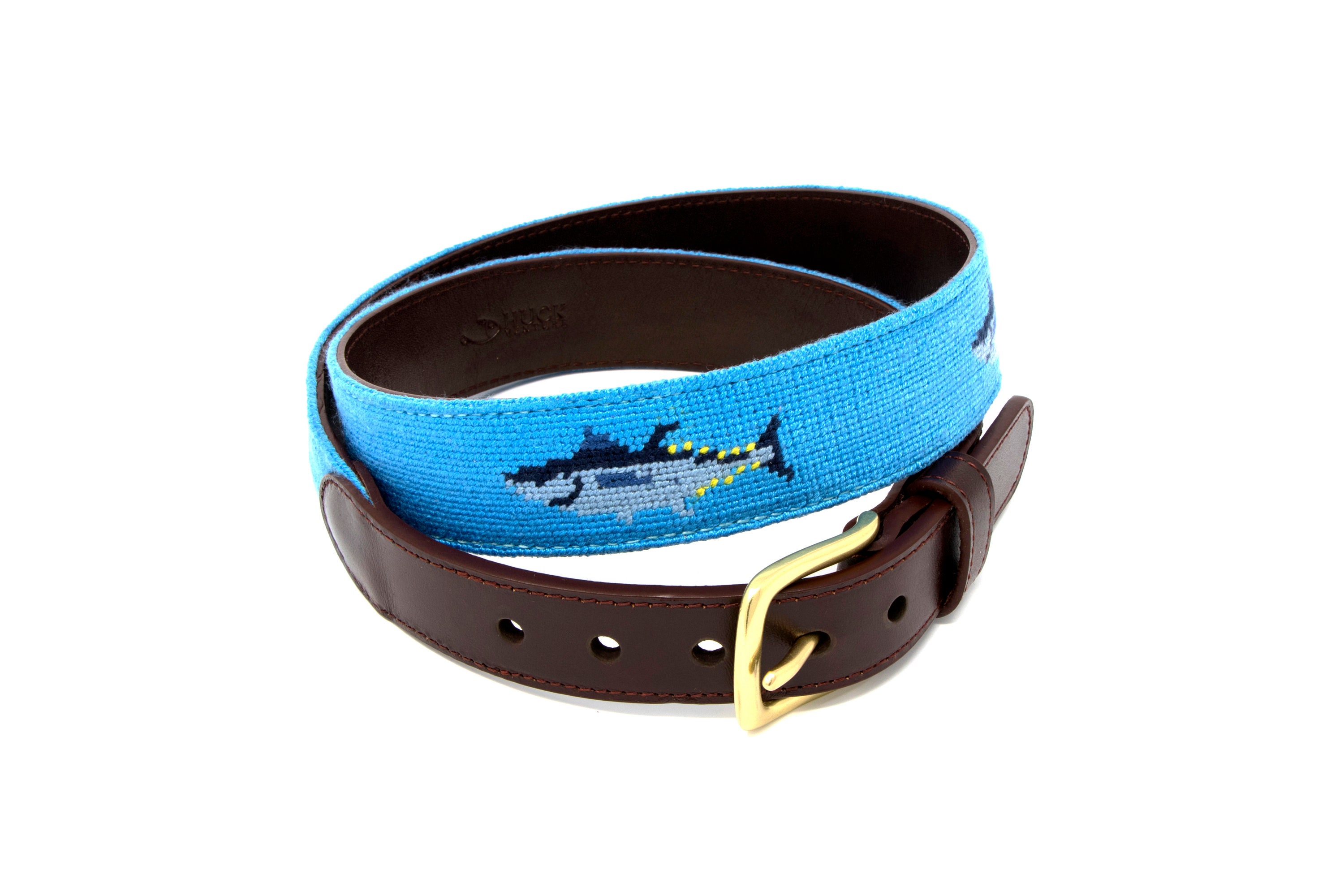 Bluefin Tuna Needlepoint Mens Belt Handstitched Using Top Etsy