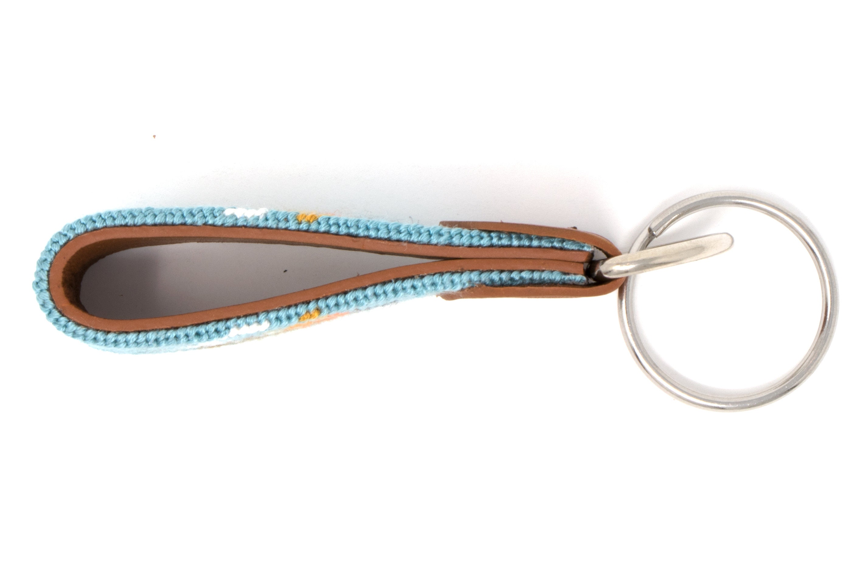 Fly Fishing HandStitched Needlepoint Key Fob Key Chain by Etsy