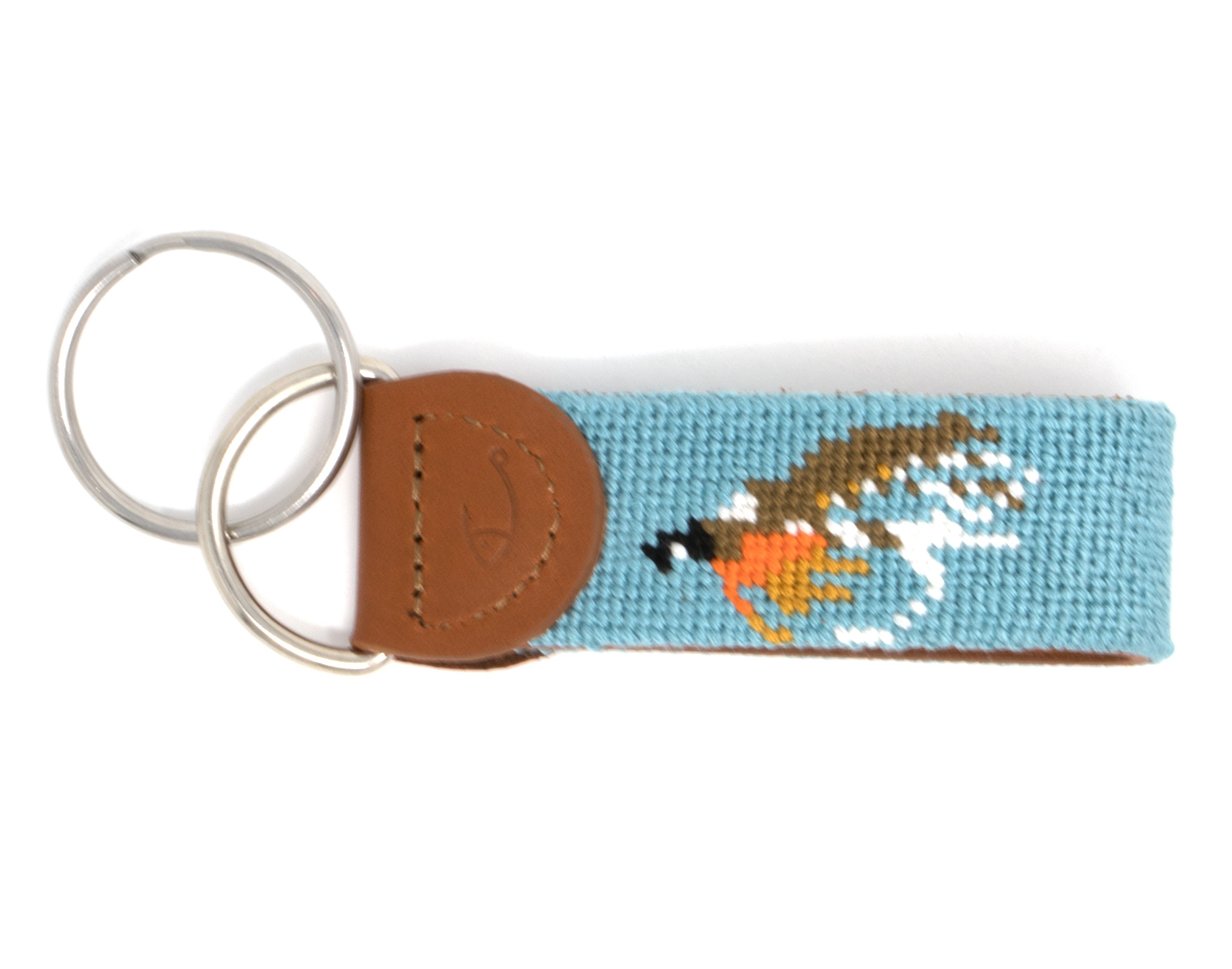 Fly Fishing HandStitched Needlepoint Key Fob Key Chain by Etsy
