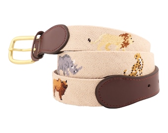Vintage Chicos Brown Leather African Safari Animal Belt - Etsy