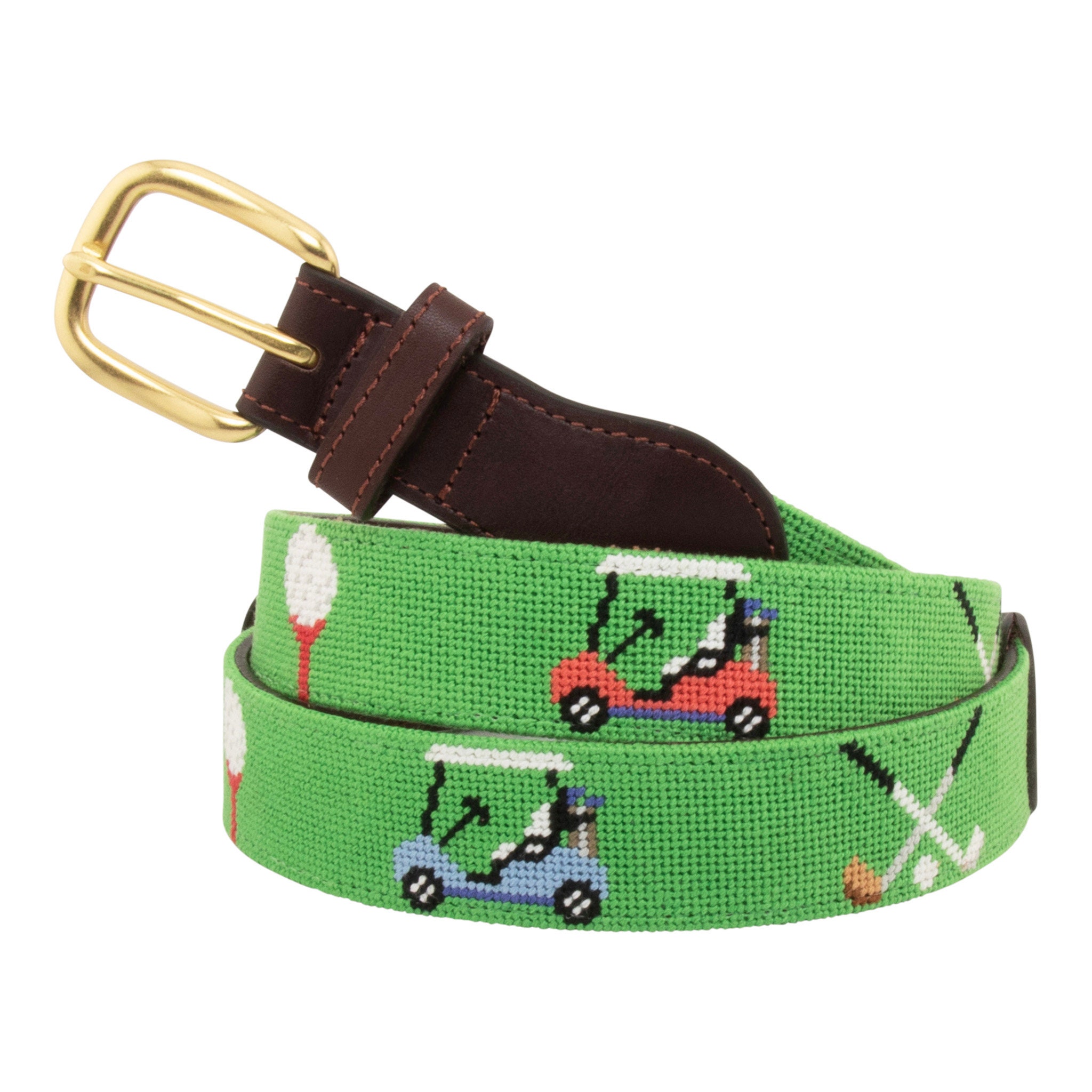 Custom handmade needlepoint golf belt Custom Golf Course Needlepoint Belt | NeedlePaint main image 2