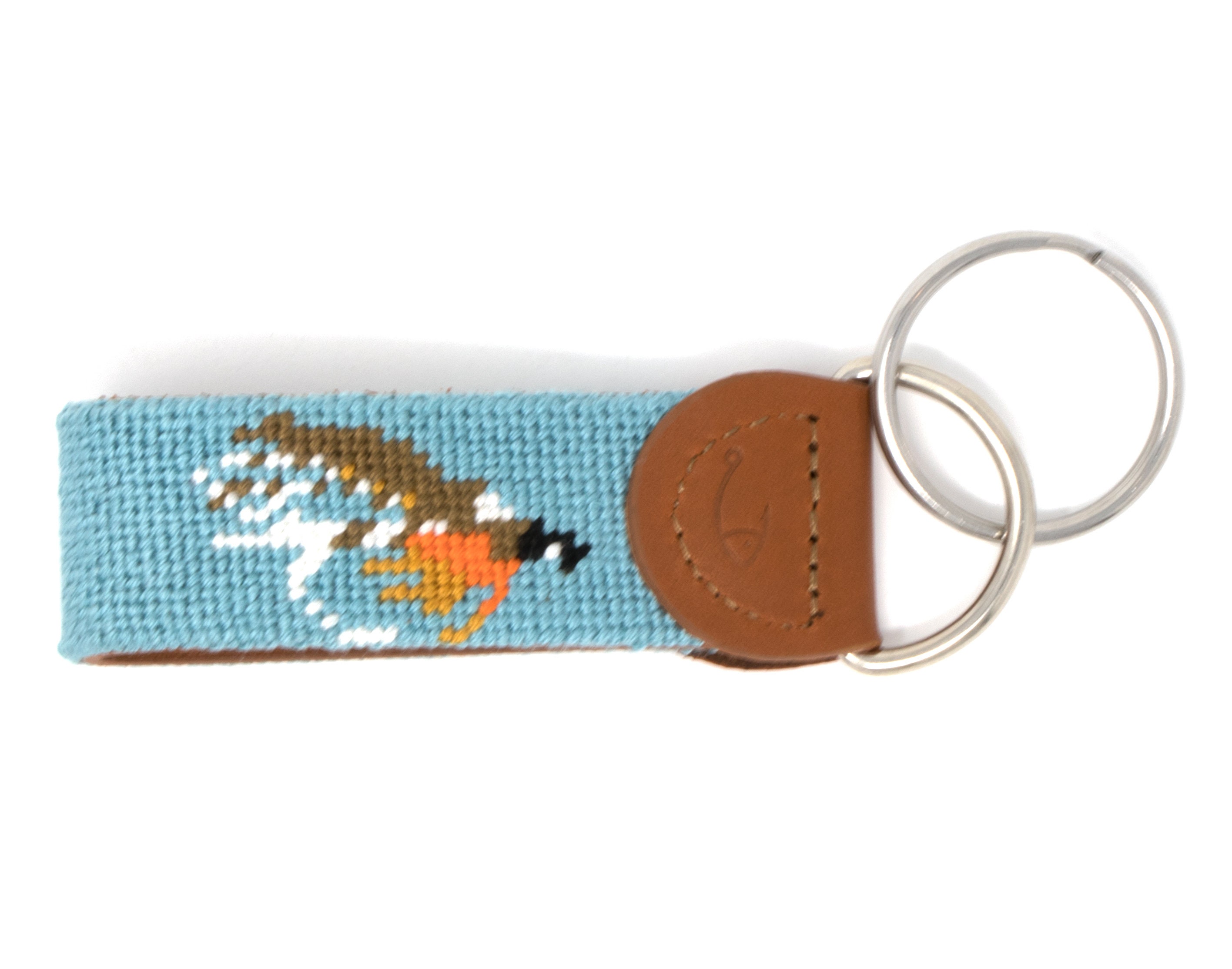 Fly Fishing HandStitched Needlepoint Key Fob Key Chain by Etsy