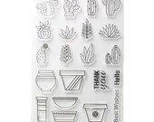 Succulent Plants Clear Stamp Cactus Silicone Stamp DIY Card Making Clear Stamp Scrapbooking Stamp Bullet Journal Stamp CS1008