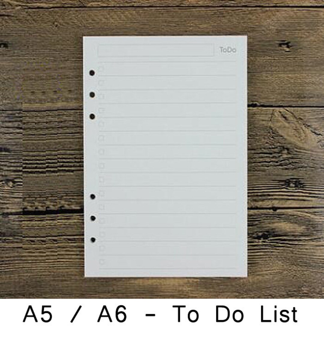 A5 / A6 Planner Inserts/ Diary Refills / Binder Filler Paper / Daily