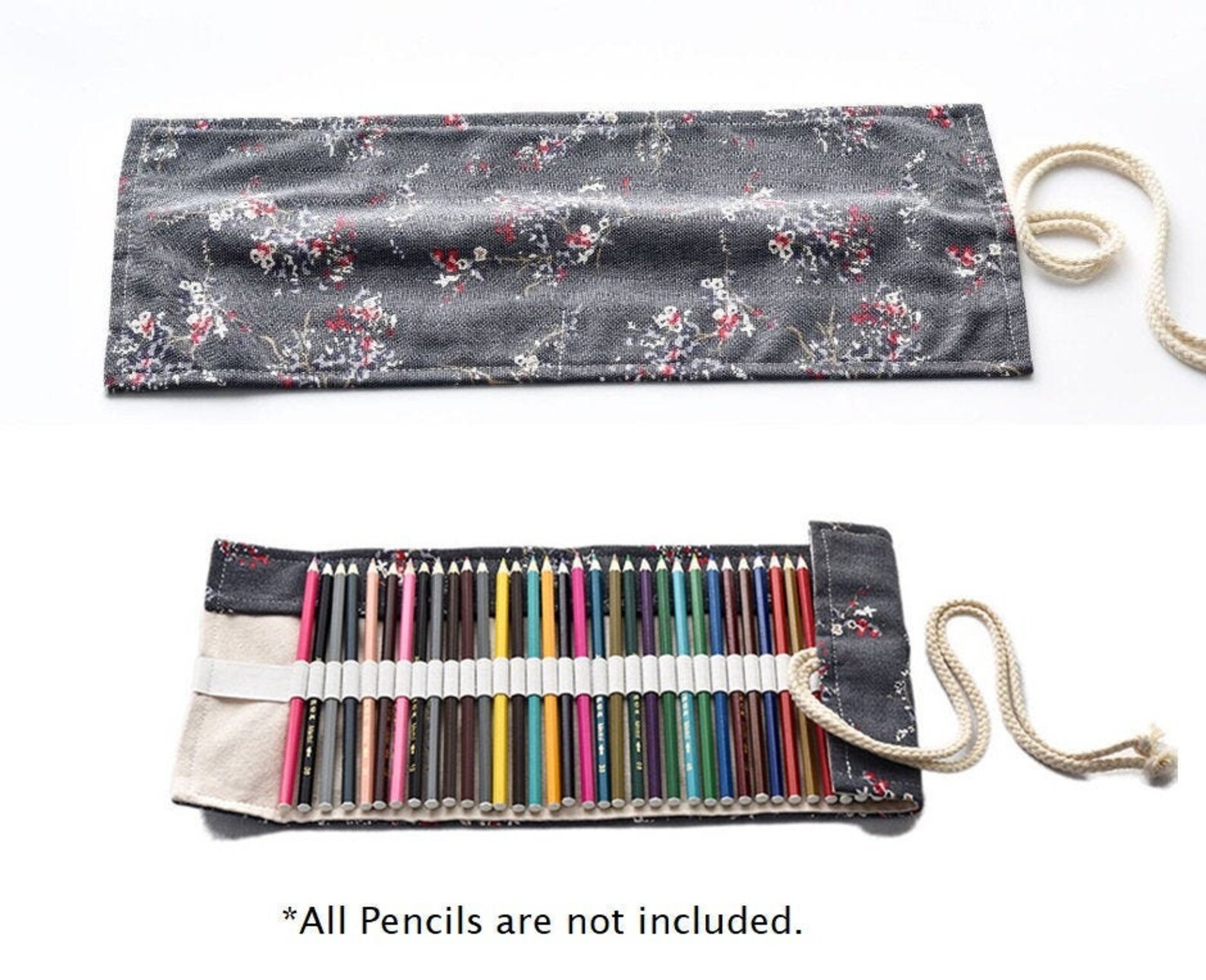 Canvas Roll Up Pencil Holder Roll Up Pencil Case Canvas Etsy