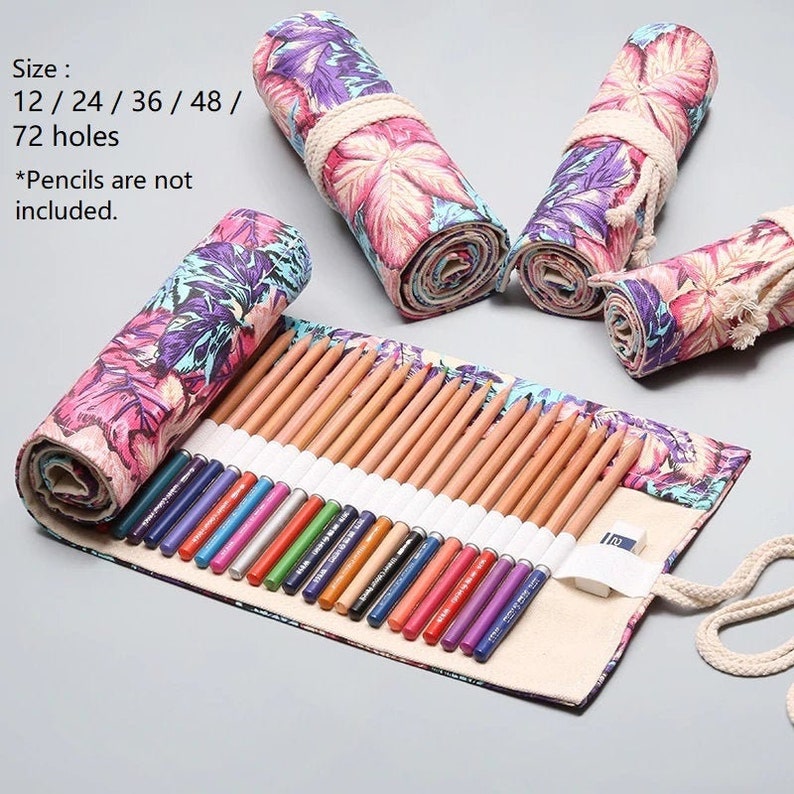 Colorful Roll up Pencil Case Canvas Pencil Case Roll Etsy UK