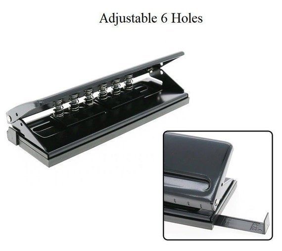 6 Hole Punch for Filofax Planner Adjustable Punch Paper Hole Punch