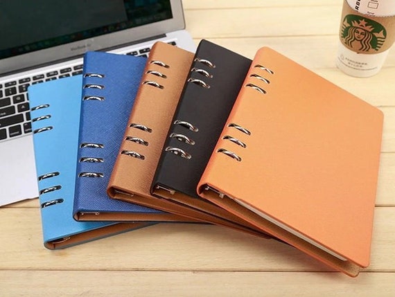 US A6 Loose Leaf Notebook Leaf Ring Leather Cover Weekly Binder Planner Diary ❤