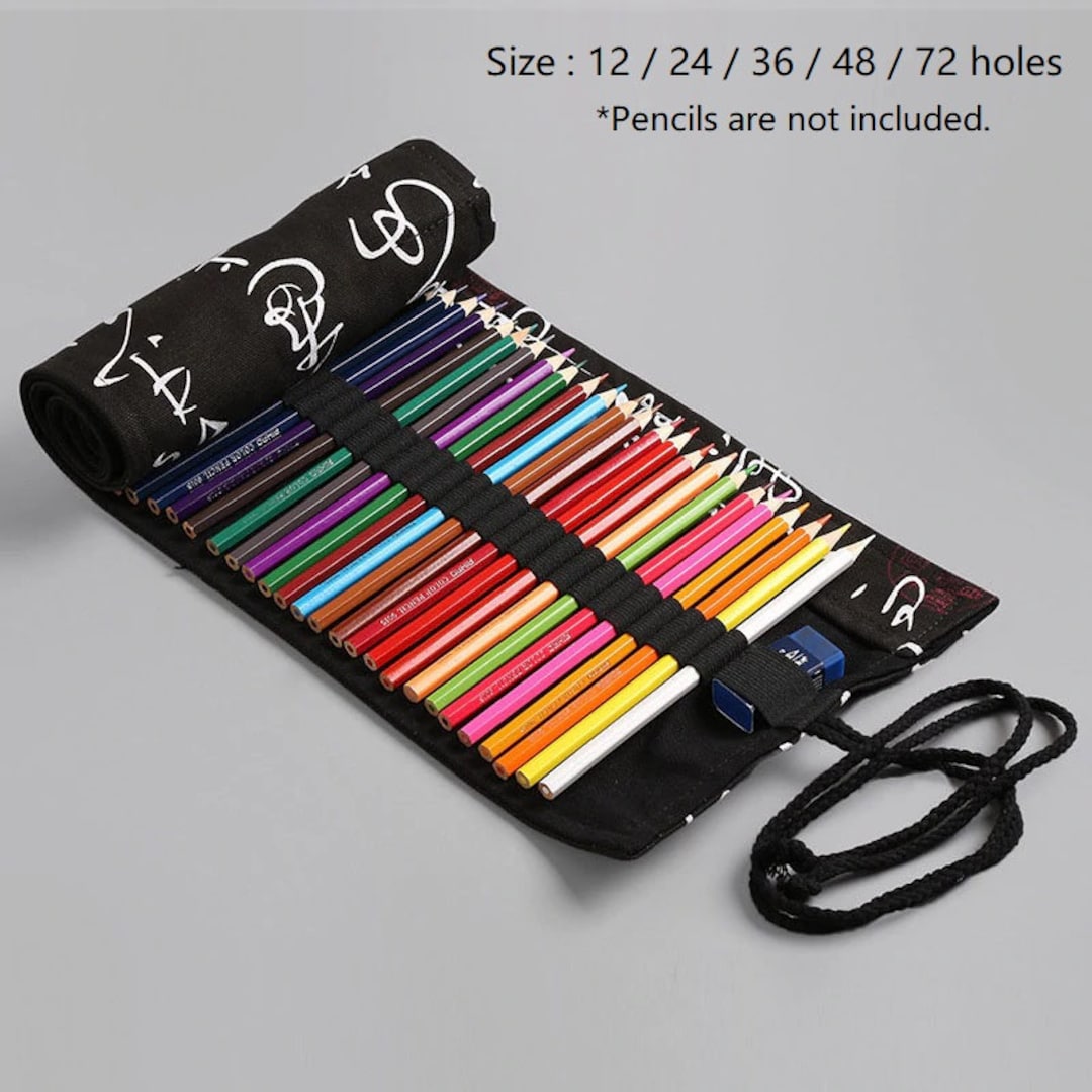 Roll up Pencil Holder Canvas Pencil Case Roll Chinese Etsy