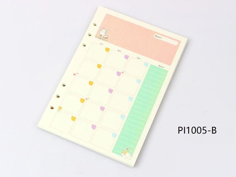 A5 / A6 Color Planner Inserts/ Diary Refills / Organizer Etsy