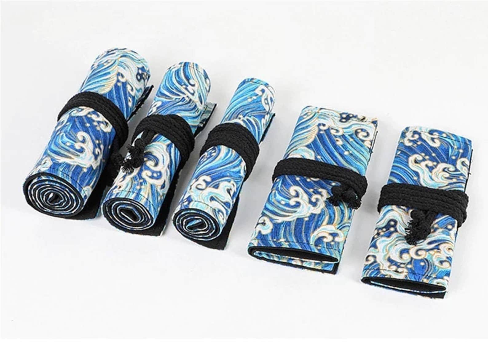 Japanese Style Roll up Pencil Holder Canvas Pencil Case Roll Etsy