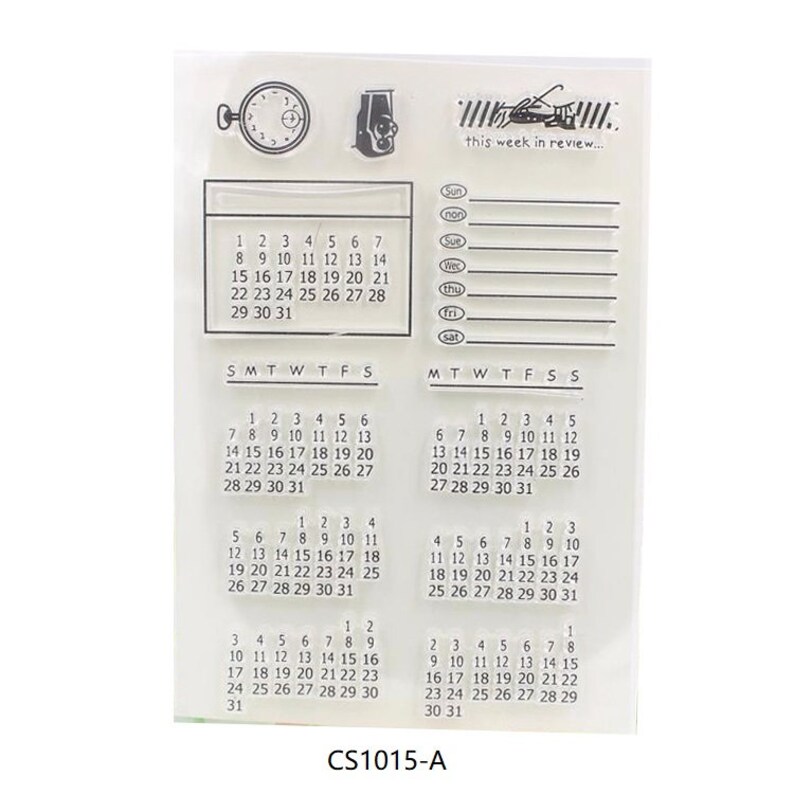 Monthly Clear Stamp /Schedule Silicone Stamp / Calendar Clear Etsy
