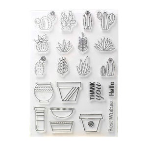 Succulent Plants Clear Stamp /Cactus Silicone Stamp / DIY Card Making Clear Stamp / Scrapbooking Stamp / Bullet Journal Stamp  CS1008