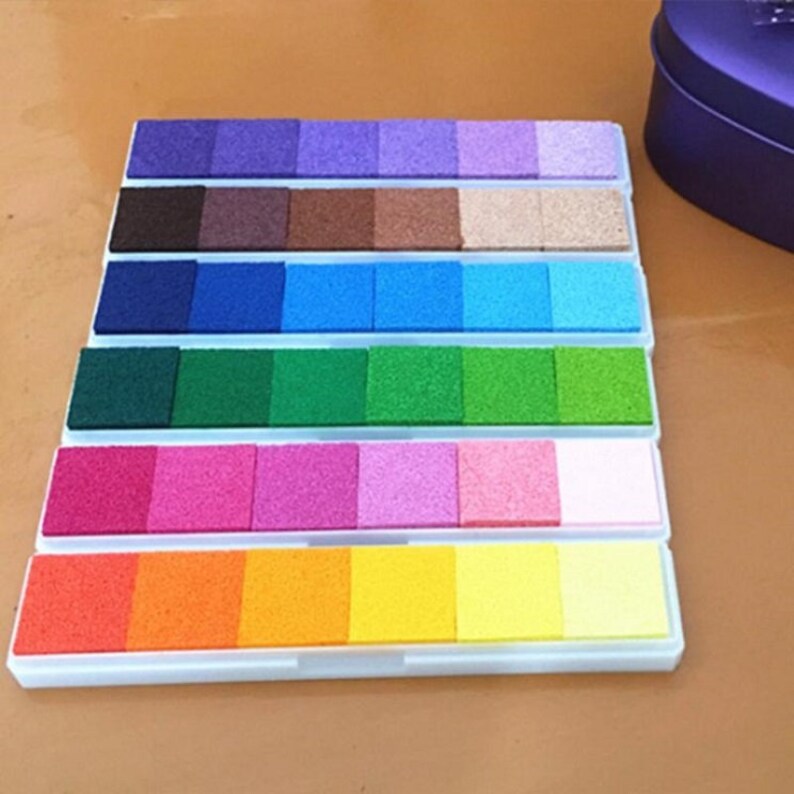 Colorful Ink Pad / Multi Color Inkpad / Stamp Ink Pad / Rainbow Colors