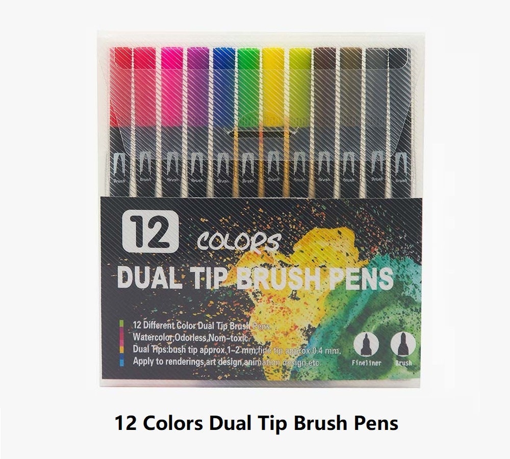 Dual Tip Art Markers Set Calligraphy Color Pen Marker Art Drawing