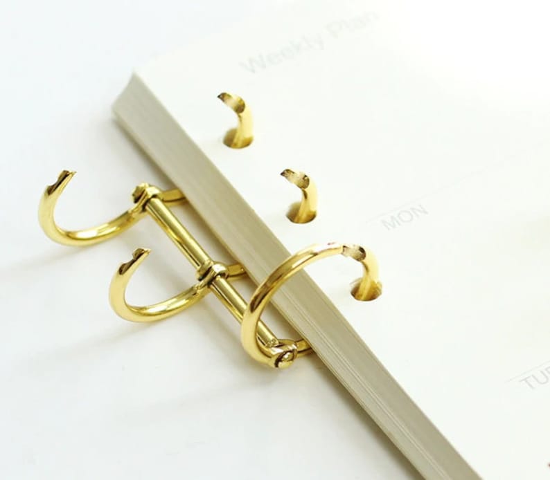 2 Pcs / Set 3 Rings Book Binder Loose Leaf Notebook Hinged Rings DIY
