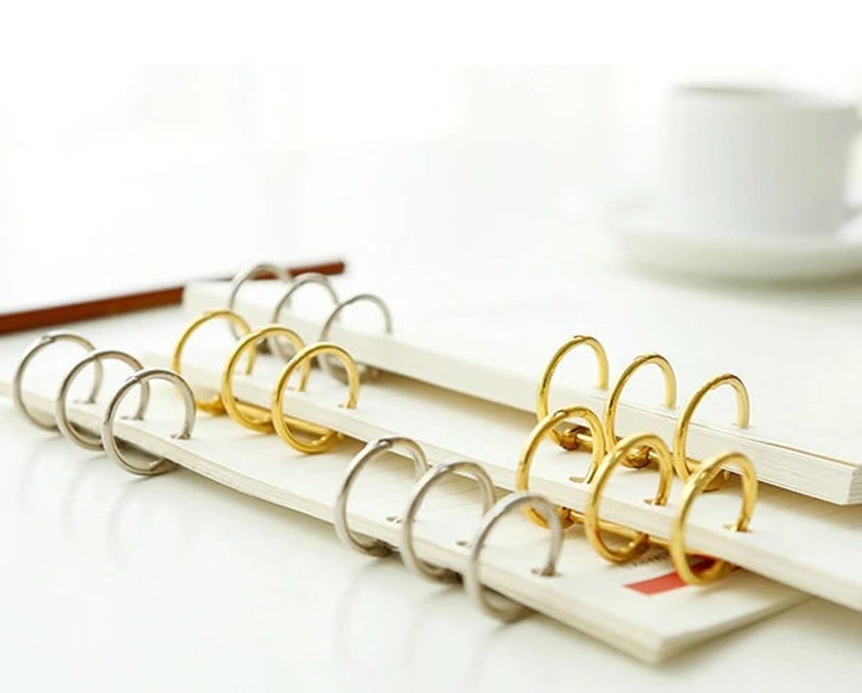 2 Pcs / Set 3 Rings Book Binder Loose Leaf Notebook Hinged Rings DIY