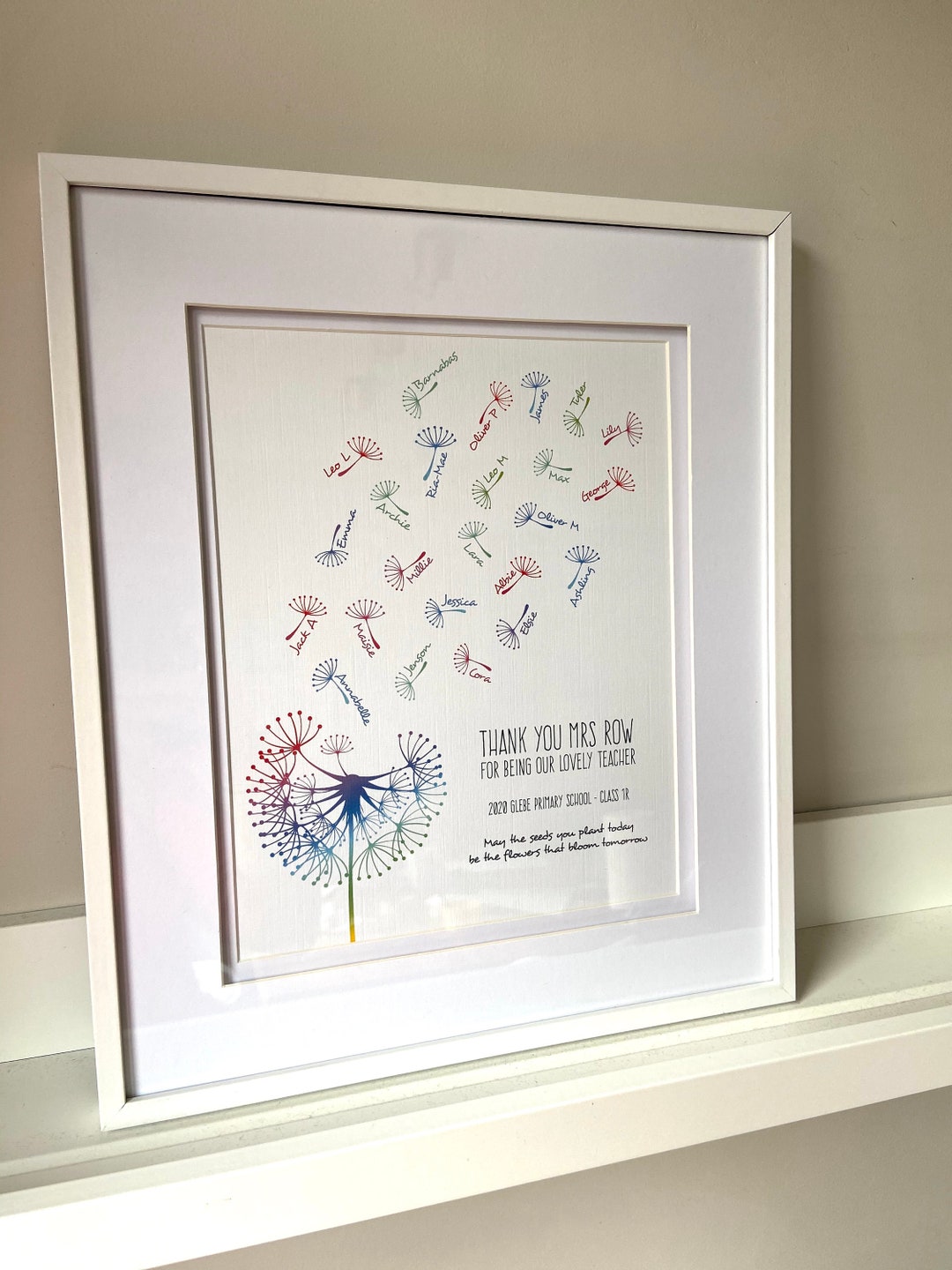Teacher Gift Print | Dandelion | Class Gift | Rainbow Dandelion ...
