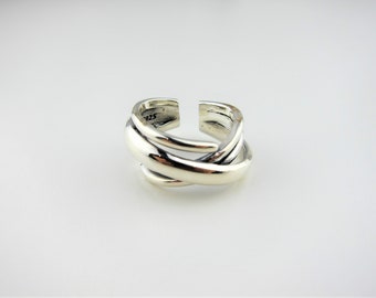 Irregular Layered Silver Ring