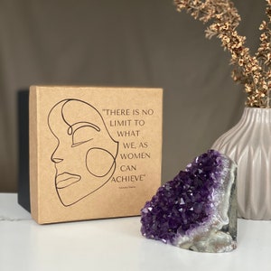 Woman Quotes Gift, International Women Day Inspiration, amethyst geode for woman, Women&#39;s day for employees, women&#39;s day gift