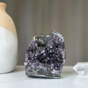 Amethyst Cluster with Agate: Uruguay Geode, Healing Crystal
