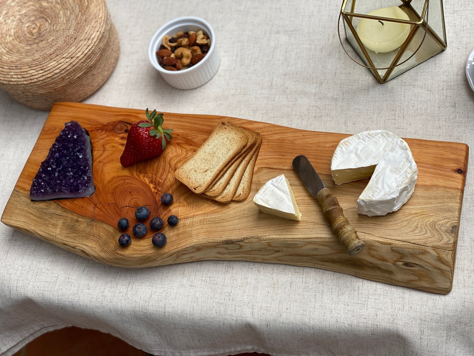 Unique Amethyst Detail Cheese Board Personalized Cypress Wood Etsy