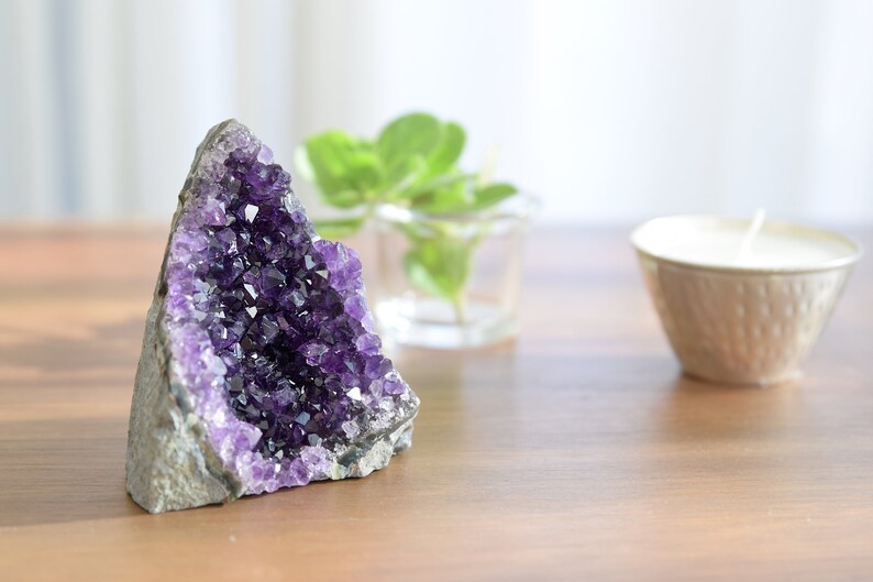 Raw Amethyst, Cathedral Amethyst, Geode Cluster, perfect for anxiety relief 