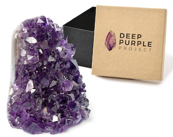 Amethyst geode Large crystal cluster with FREE GIFT BOX