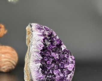 Natuurlijke amethist geslepen basis, AAA-kwaliteit amethistcluster, Uruguayaanse paarse stenen