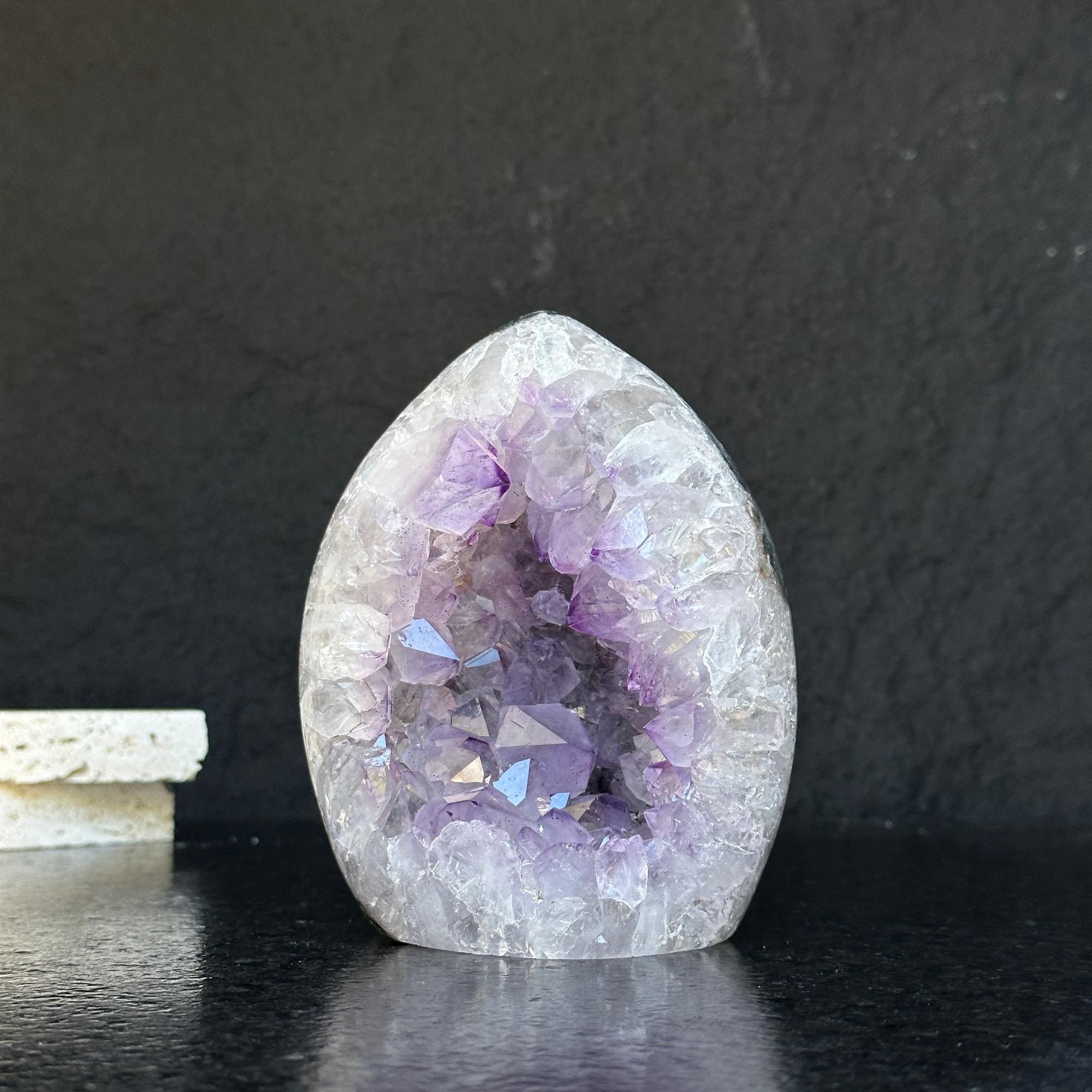 Pink Amethyst Geode Cave: Polished Crystal Decor Piece
