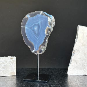 Agate Slice with metallic base included, Large Brown Agate Geode, 100% Natural Colors