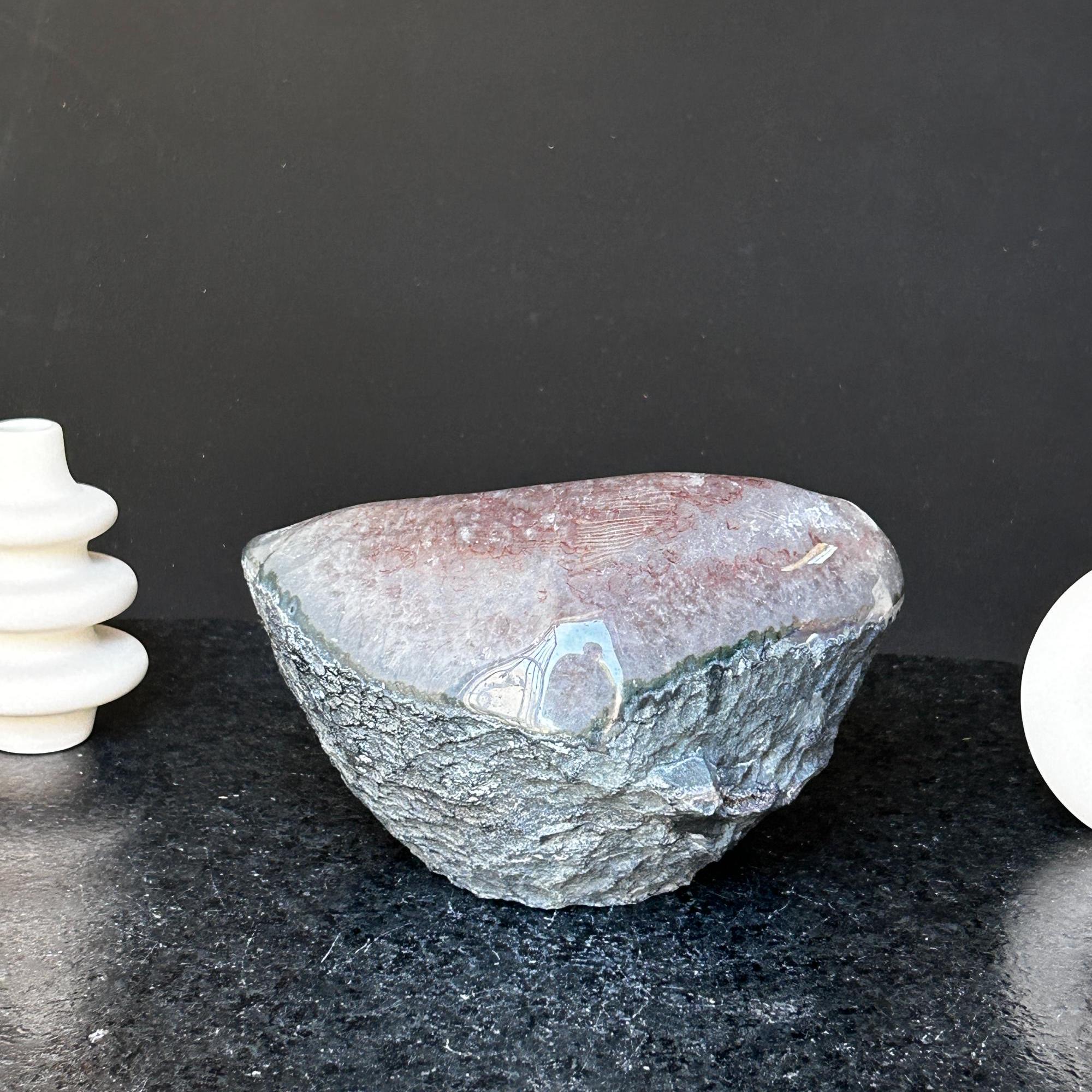 大きなアメジストジオード：瑪瑙と方解石の結晶形成 - Etsy 日本