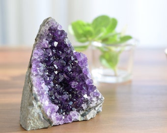 Raw Amethyst Crystal Geode Cluster: Uruguay Healing Stone