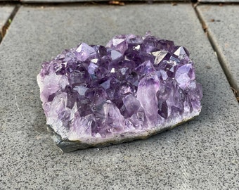 One sale Amethyst, flat raw crystal cluster, affordable gift