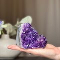 Large Amethyst geode Unique raw dark huge crystal cluster product logo