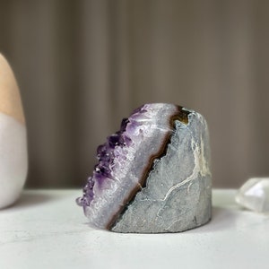 Top Grade Deep Purple Uruguayan Amethyst, Amethyst cluster with agate Formations image 5