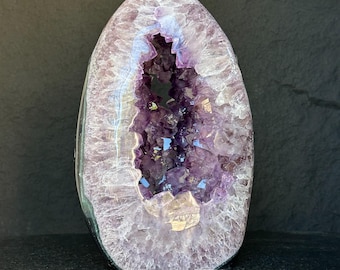 Uruguayan Amethyst and Quartz Cave, Natural Geode, 12 inches Amethyst crystal