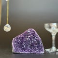 Amethyst geode Unique raw crystal cluster product logo