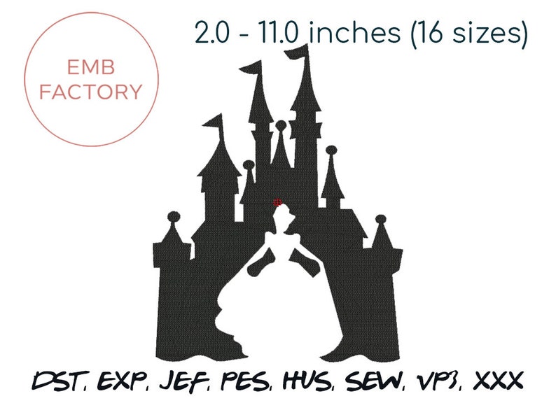 16 Disney castle embroidery design embroidery pattern 16 Etsy