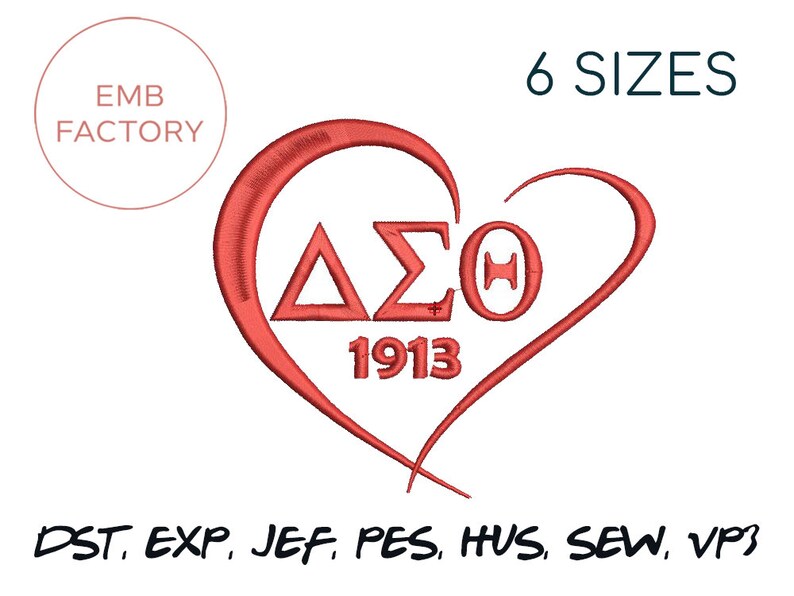 Delta Sigma Theta Embroidery Design 6 Sizes From 25 Till Etsy