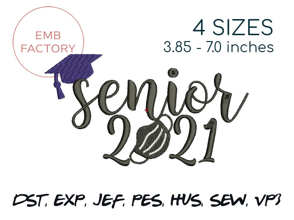 Senior embroidery design senior 2021 machine embroidery  etsy