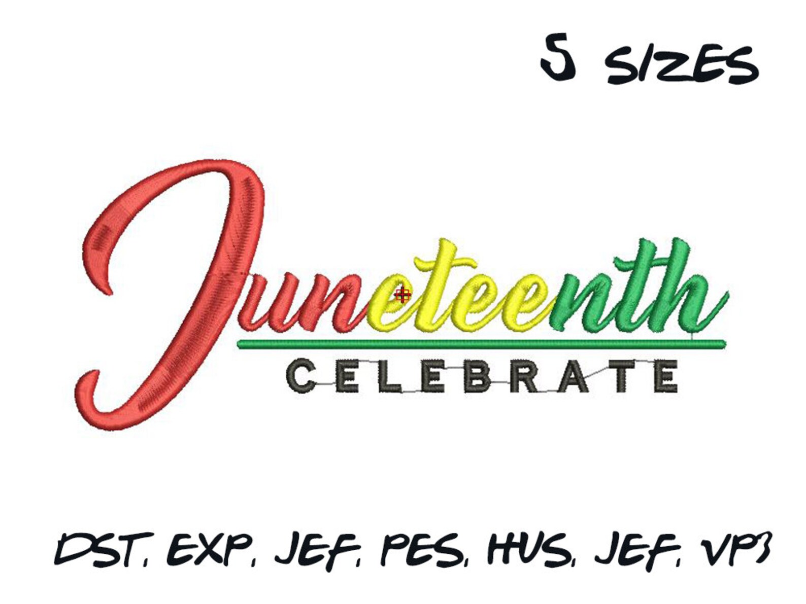 Juneteenth day embroidery design 5 5 sizes from 4  etsy