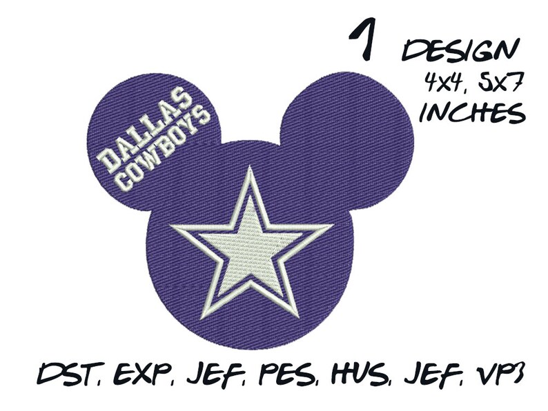 Dallas Cowboys Embroidery Design 3 4x4 5x7 Hoop Dallas Etsy