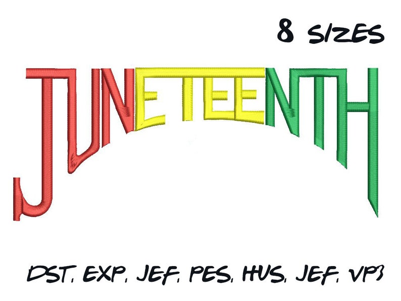 Juneteenth Day Embroidery Design 3 8 Sizes From 3  Etsy