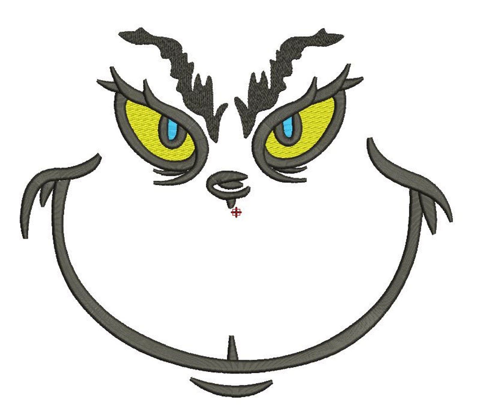 Grinch face machine embroidery design Christmas embroidery Etsy