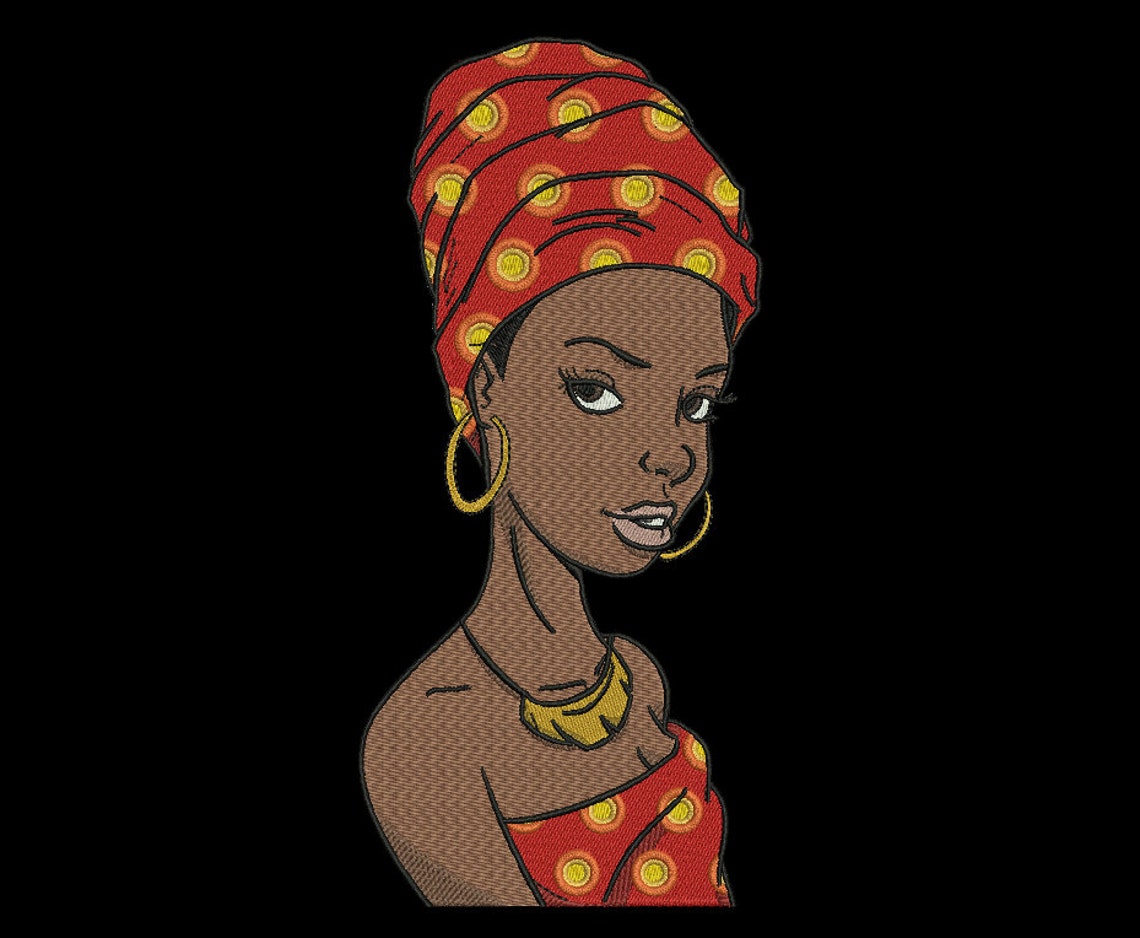 Beautiful african american woman embroidery design 8 sizes  etsy Beautiful african american woman embroidery design 8 sizes  etsy